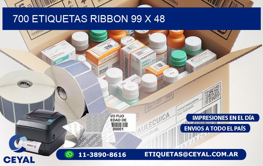700 ETIQUETAS RIBBON 99 x 48