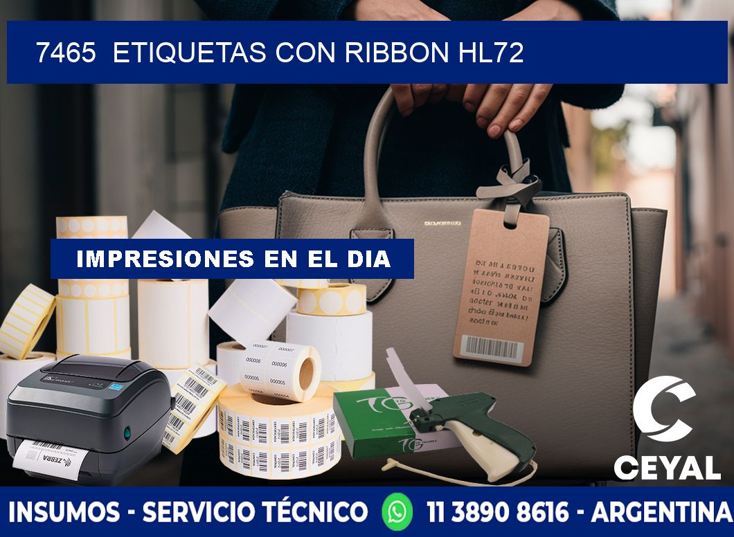 7465  ETIQUETAS CON RIBBON HL72