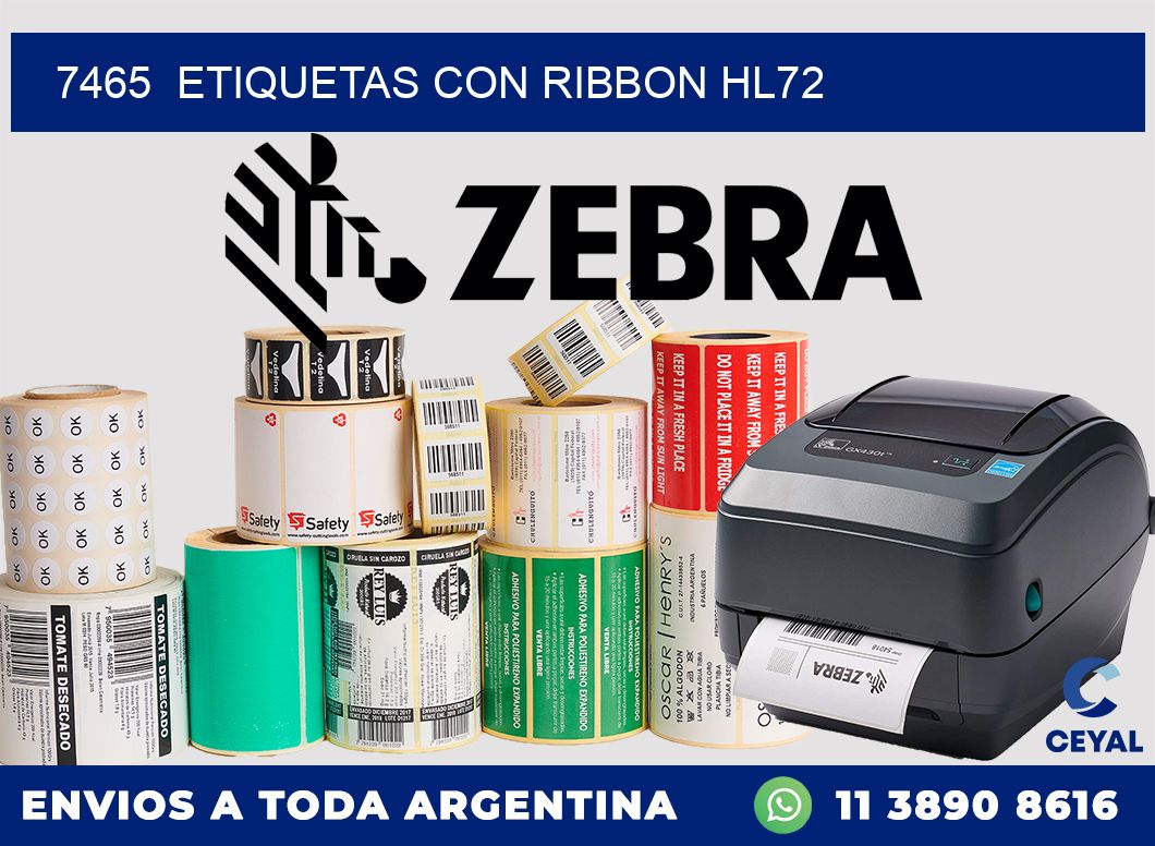 7465  ETIQUETAS CON RIBBON HL72