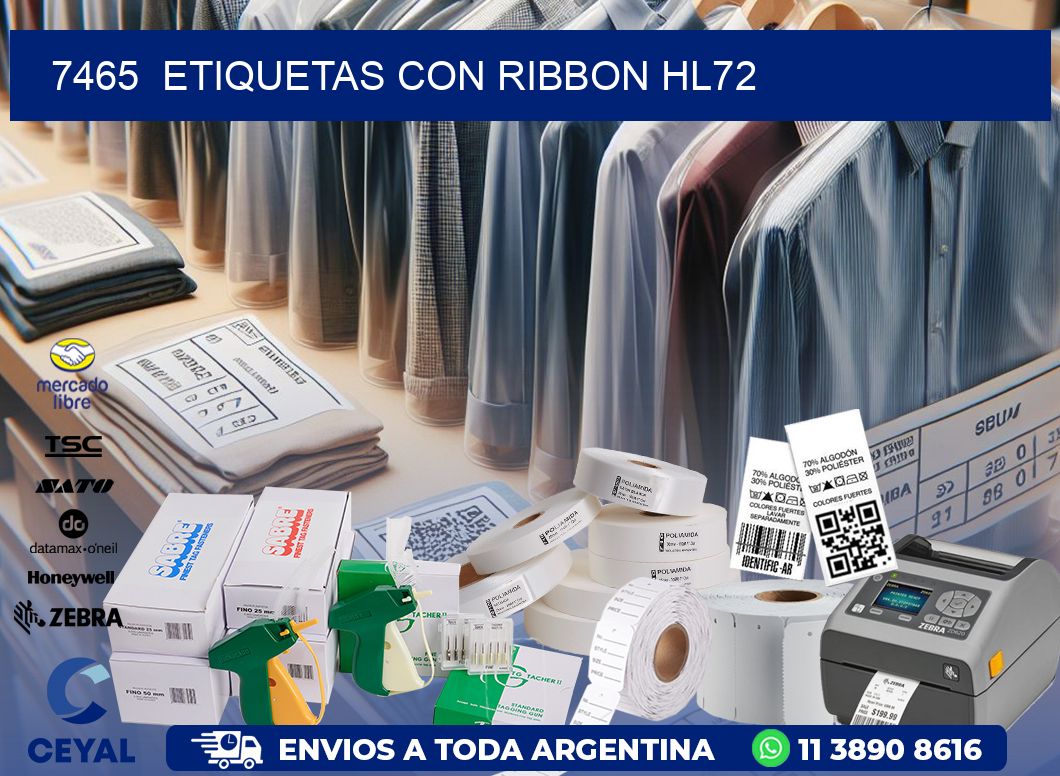 7465  ETIQUETAS CON RIBBON HL72