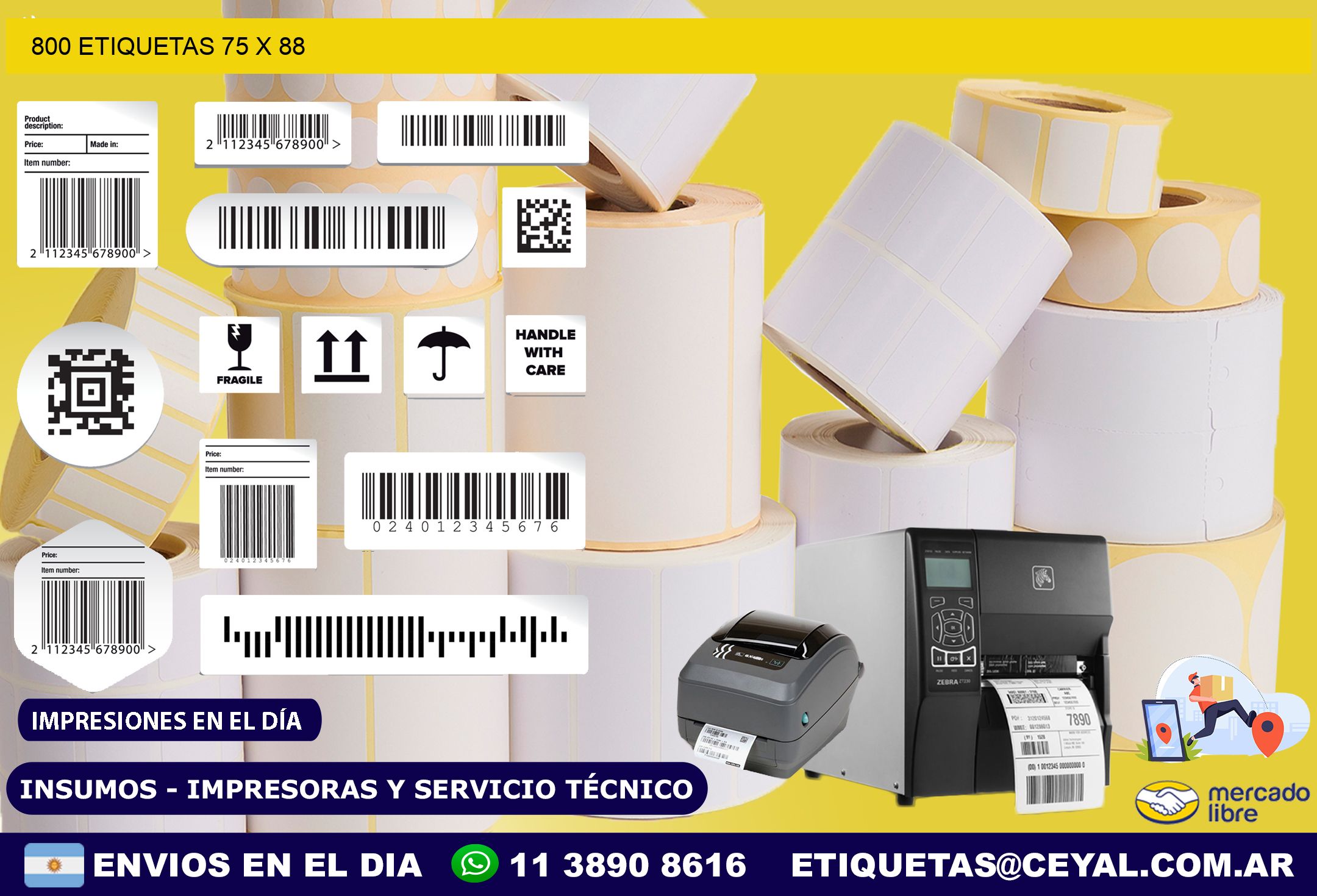 800 ETIQUETAS 75 x 88