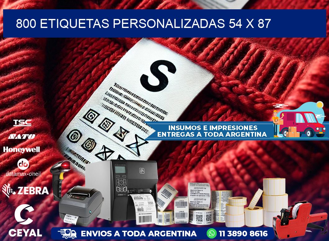 800 ETIQUETAS PERSONALIZADAS 54 x 87