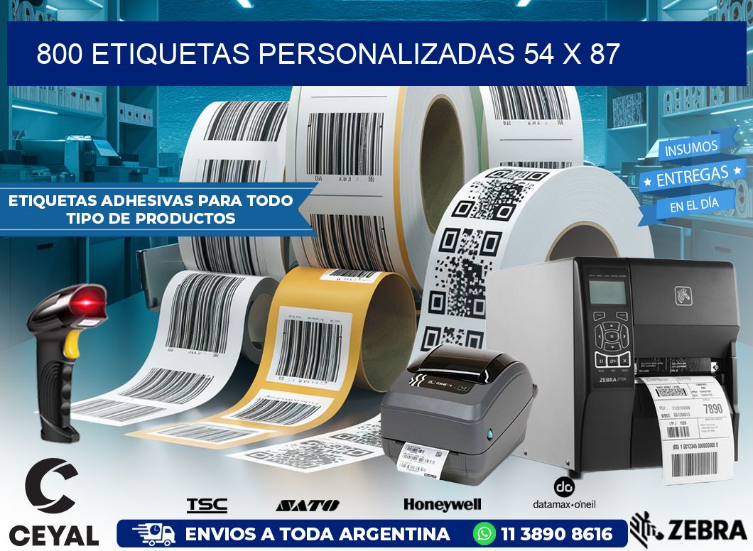 800 ETIQUETAS PERSONALIZADAS 54 x 87