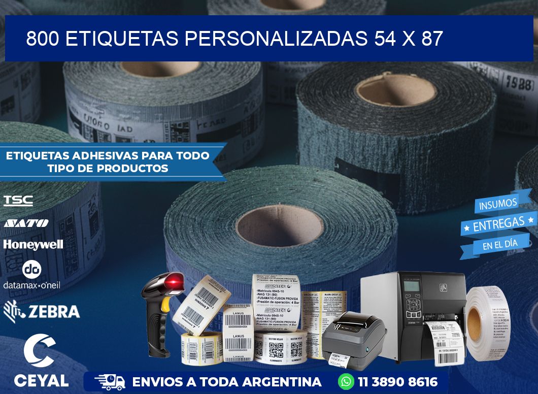 800 ETIQUETAS PERSONALIZADAS 54 x 87