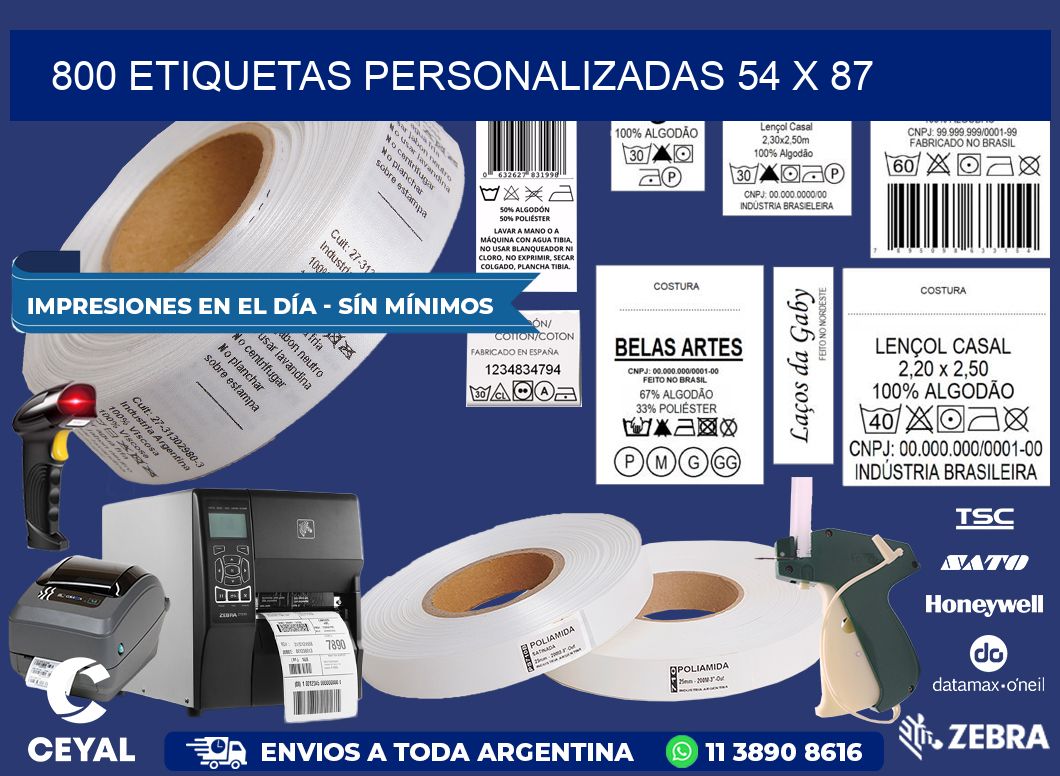 800 ETIQUETAS PERSONALIZADAS 54 x 87