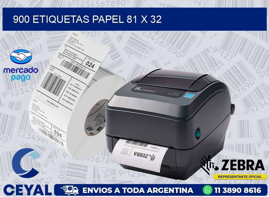 900 ETIQUETAS PAPEL 81 x 32