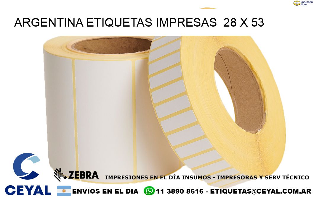 ARGENTINA ETIQUETAS IMPRESAS  28 x 53