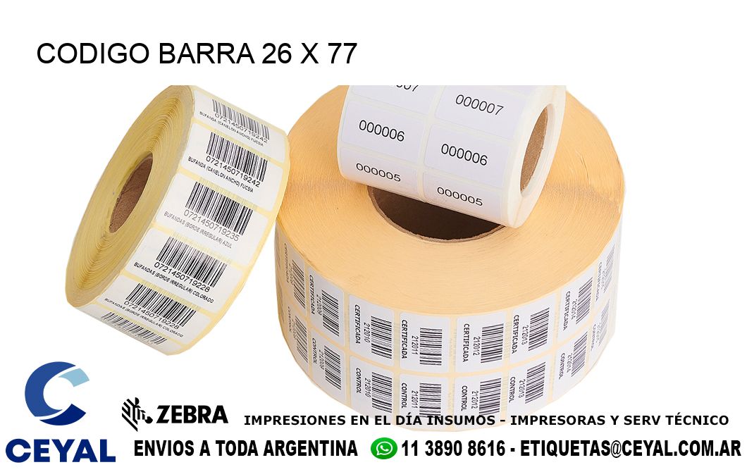 CODIGO BARRA 26 x 77