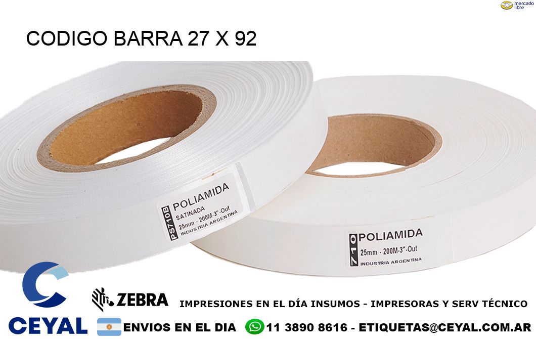 CODIGO BARRA 27 x 92