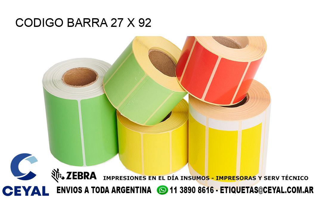 CODIGO BARRA 27 x 92