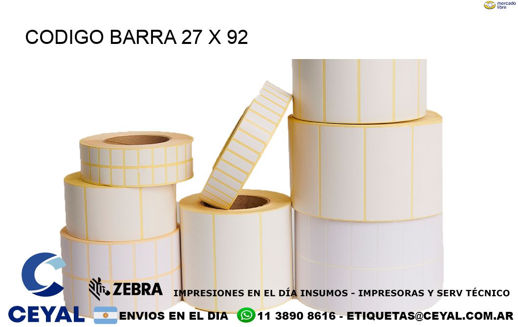 CODIGO BARRA 27 x 92