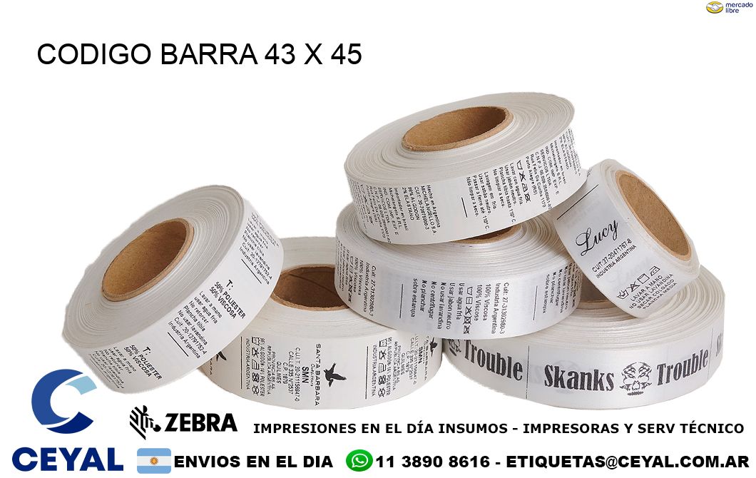 CODIGO BARRA 43 x 45