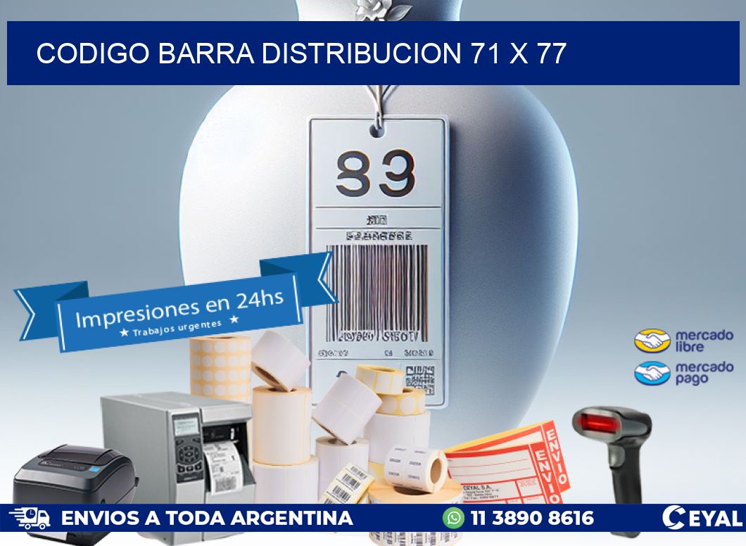 CODIGO BARRA DISTRIBUCION 71 x 77