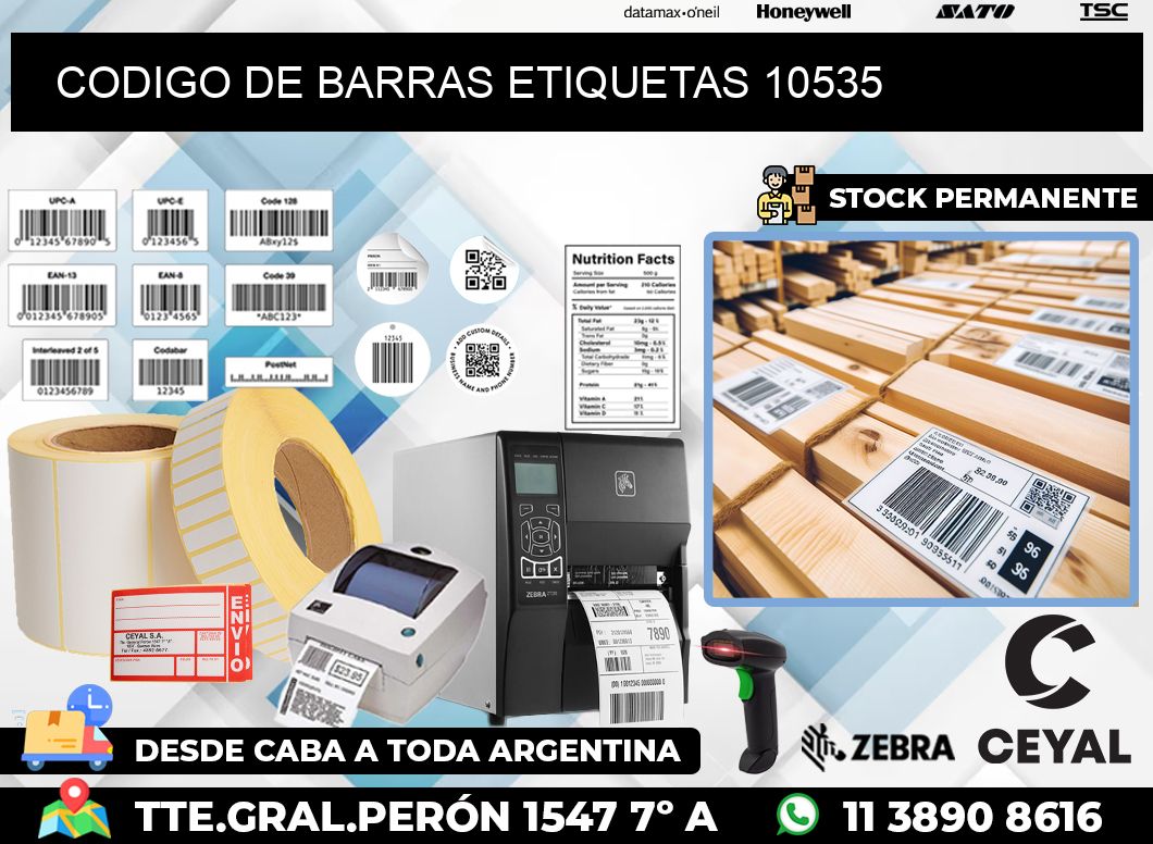 CODIGO DE BARRAS ETIQUETAS 10535