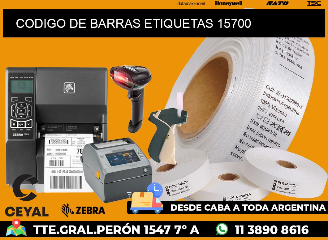 CODIGO DE BARRAS ETIQUETAS 15700
