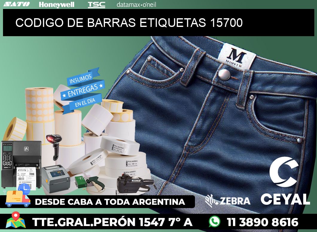 CODIGO DE BARRAS ETIQUETAS 15700