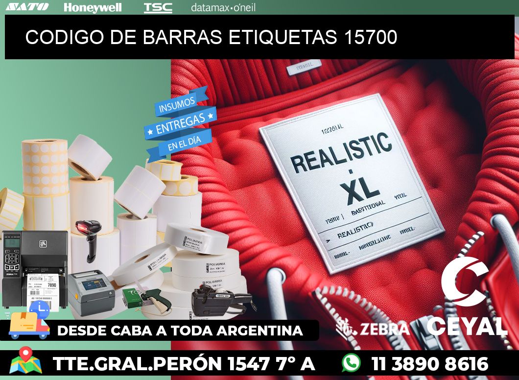 CODIGO DE BARRAS ETIQUETAS 15700