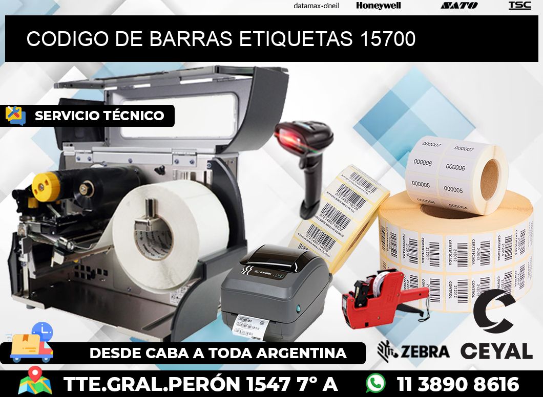 CODIGO DE BARRAS ETIQUETAS 15700
