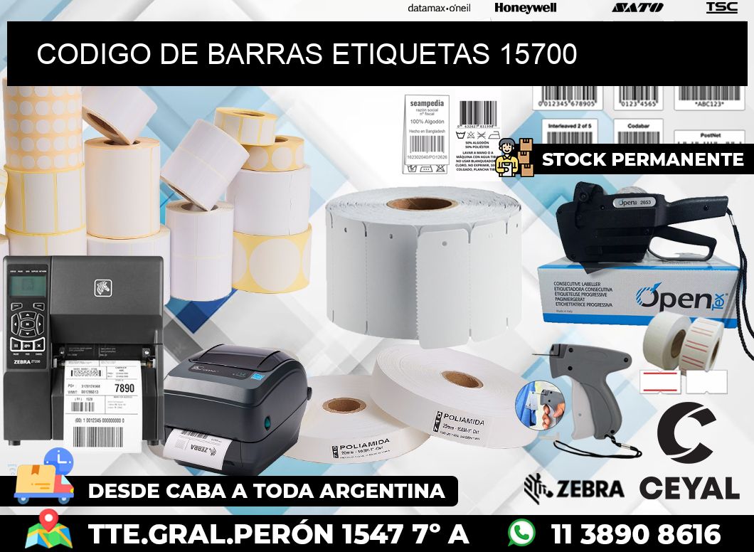 CODIGO DE BARRAS ETIQUETAS 15700