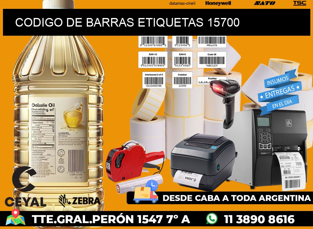 CODIGO DE BARRAS ETIQUETAS 15700