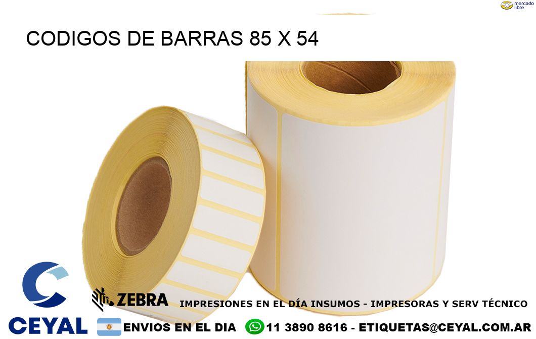 CODIGOS DE BARRAS 85 x 54