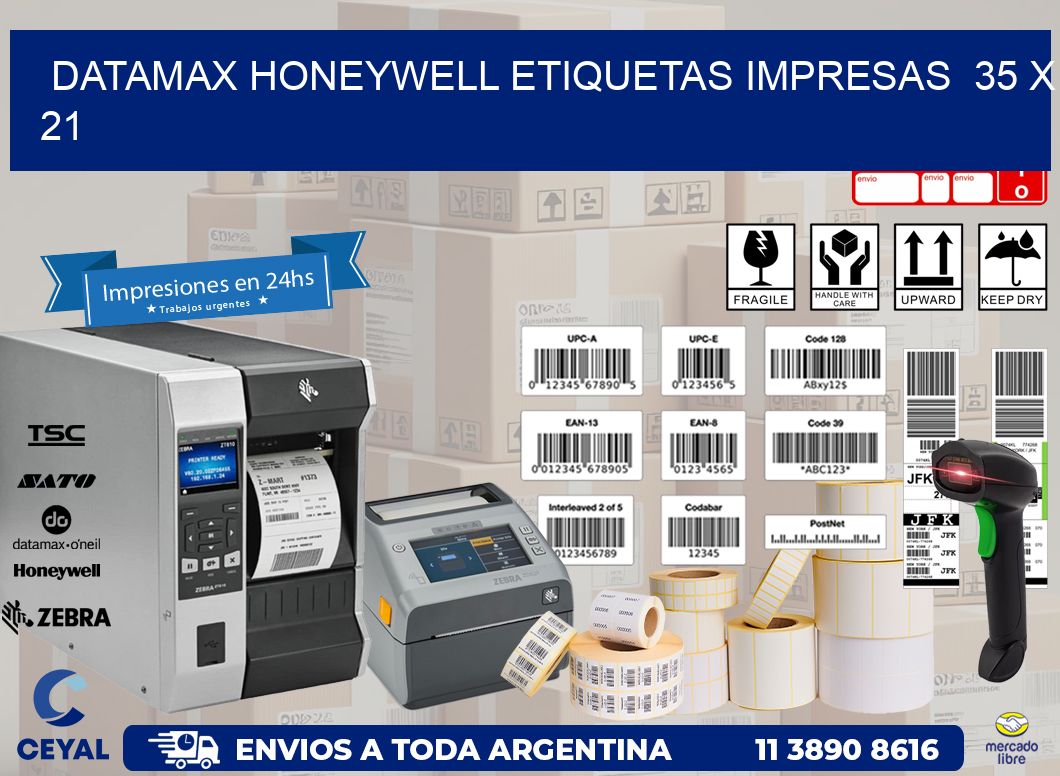 DATAMAX HONEYWELL ETIQUETAS IMPRESAS  35 x 21