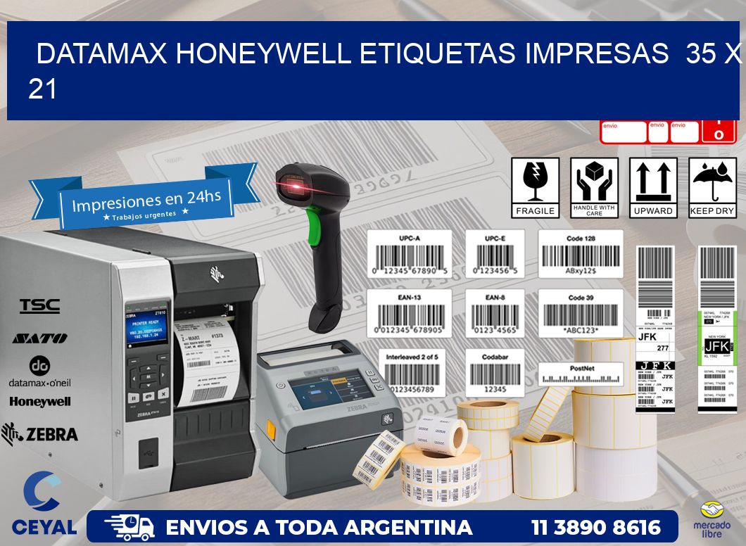 DATAMAX HONEYWELL ETIQUETAS IMPRESAS  35 x 21