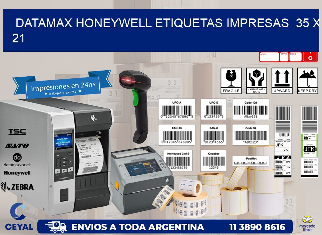 DATAMAX HONEYWELL ETIQUETAS IMPRESAS  35 x 21