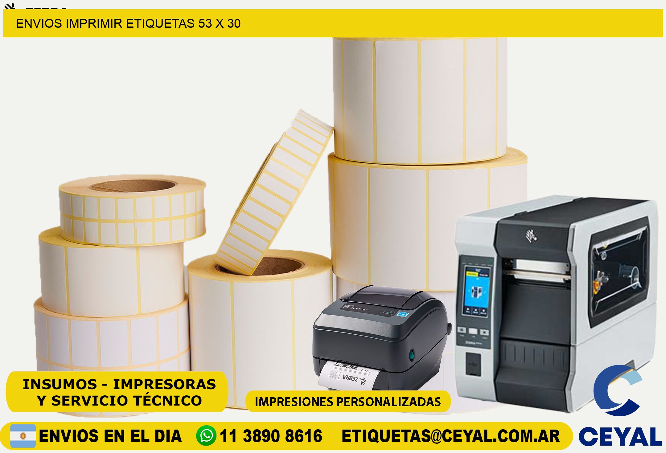 ENVIOS IMPRIMIR ETIQUETAS 53 x 30