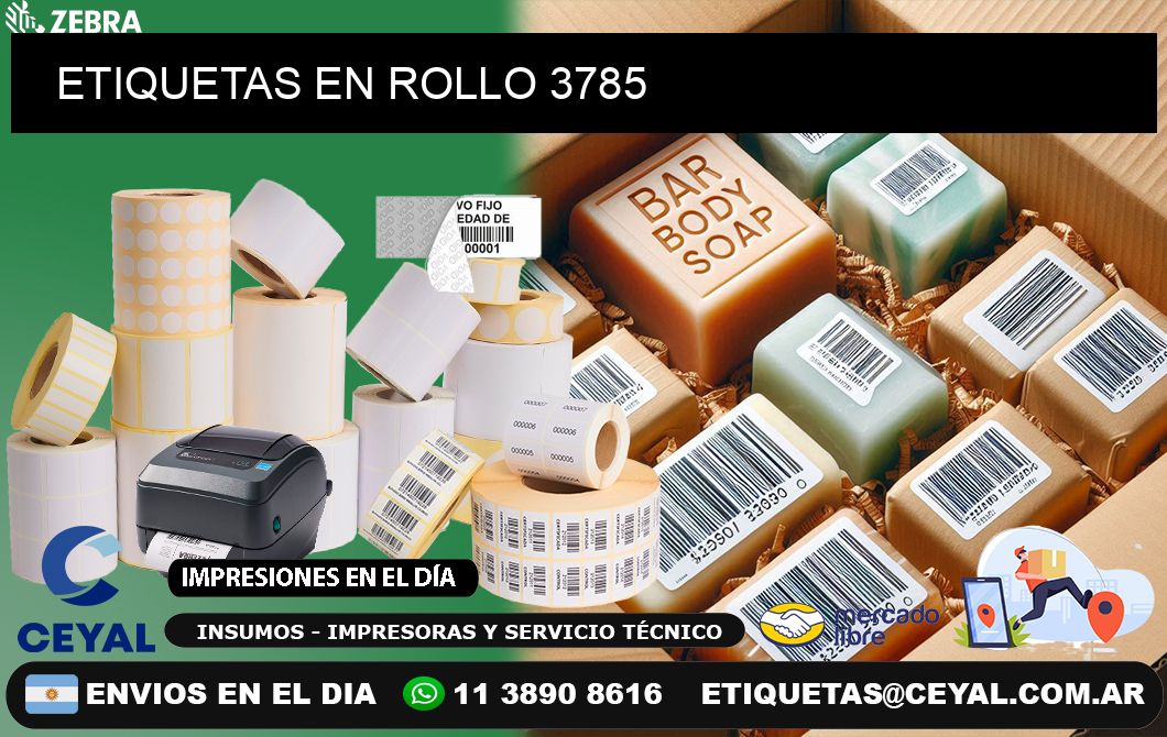 ETIQUETAS EN ROLLO 3785
