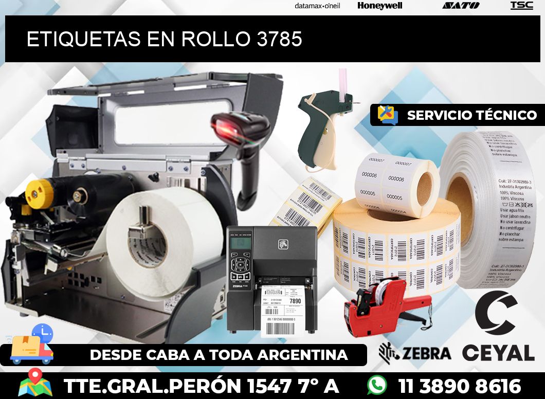 ETIQUETAS EN ROLLO 3785