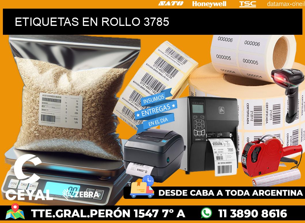 ETIQUETAS EN ROLLO 3785