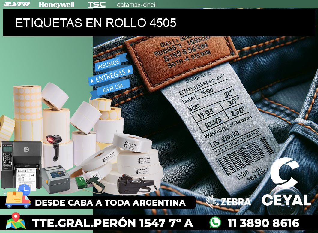 ETIQUETAS EN ROLLO 4505