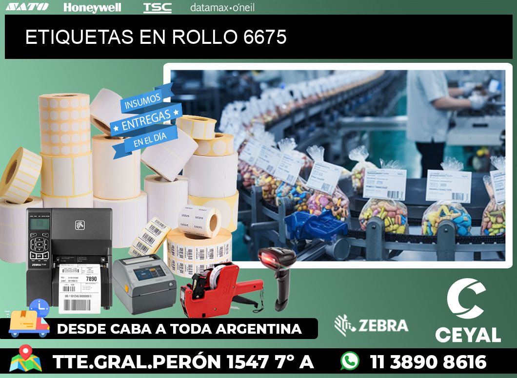 ETIQUETAS EN ROLLO 6675