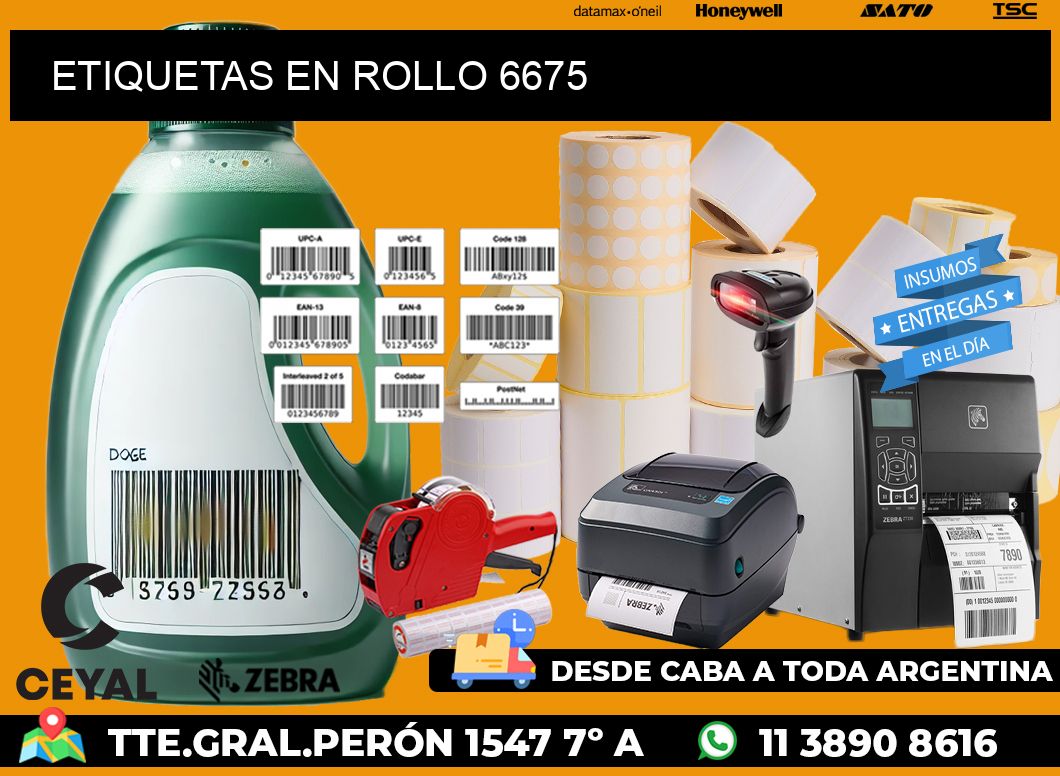 ETIQUETAS EN ROLLO 6675