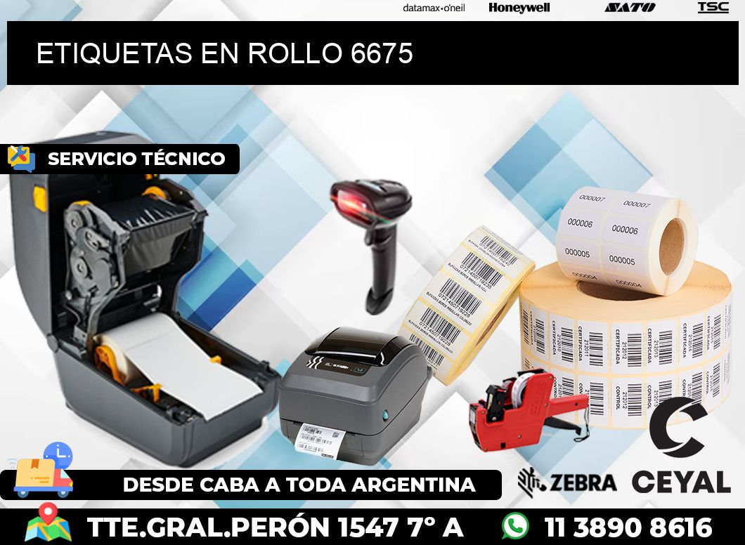 ETIQUETAS EN ROLLO 6675