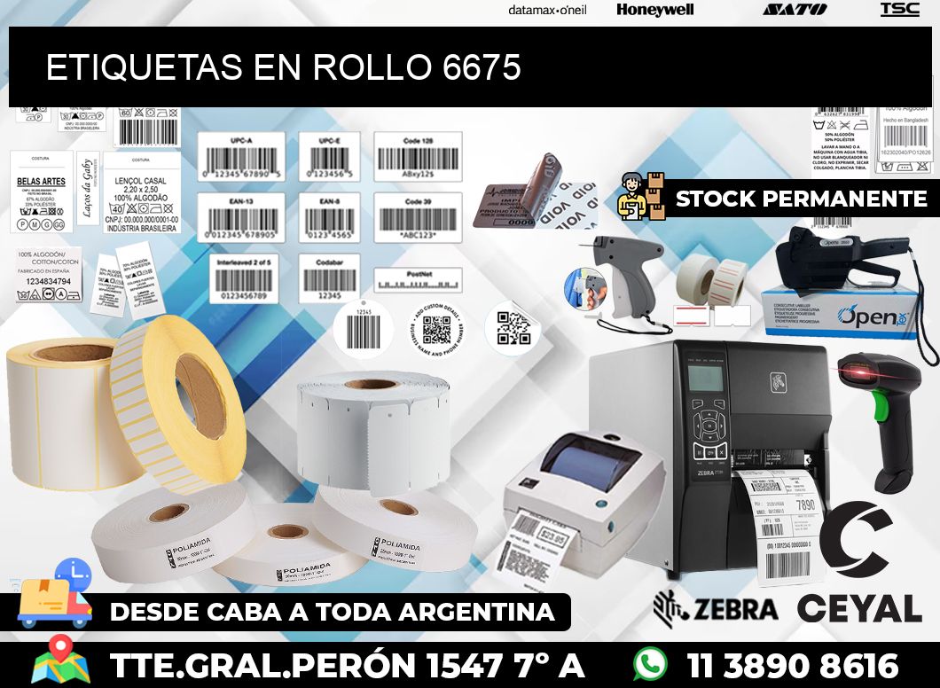ETIQUETAS EN ROLLO 6675
