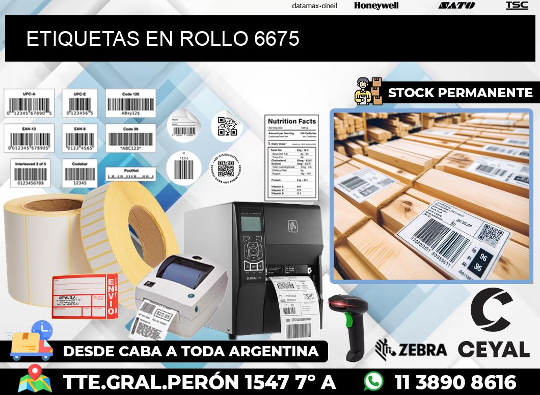 ETIQUETAS EN ROLLO 6675
