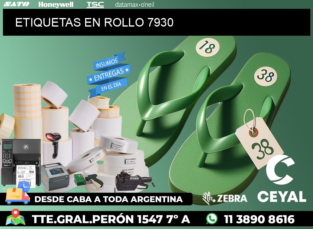 ETIQUETAS EN ROLLO 7930