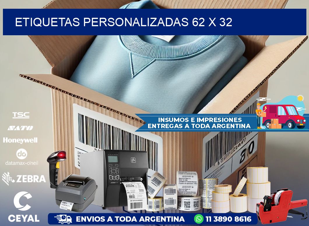 ETIQUETAS PERSONALIZADAS 62 x 32