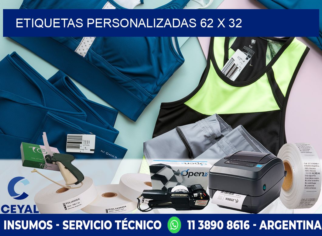 ETIQUETAS PERSONALIZADAS 62 x 32