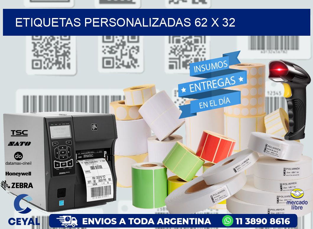 ETIQUETAS PERSONALIZADAS 62 x 32