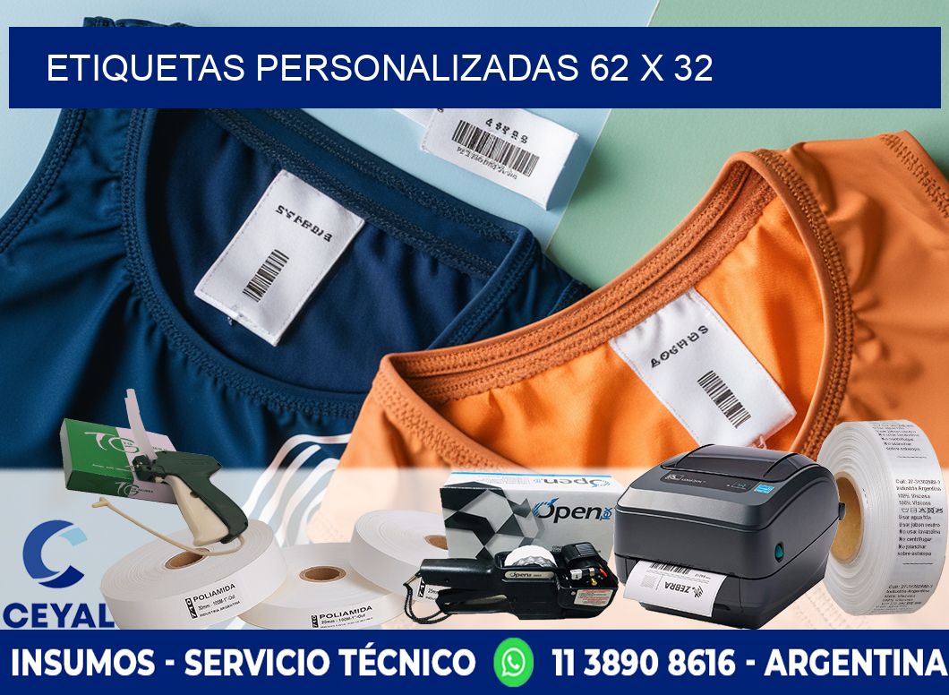 ETIQUETAS PERSONALIZADAS 62 x 32