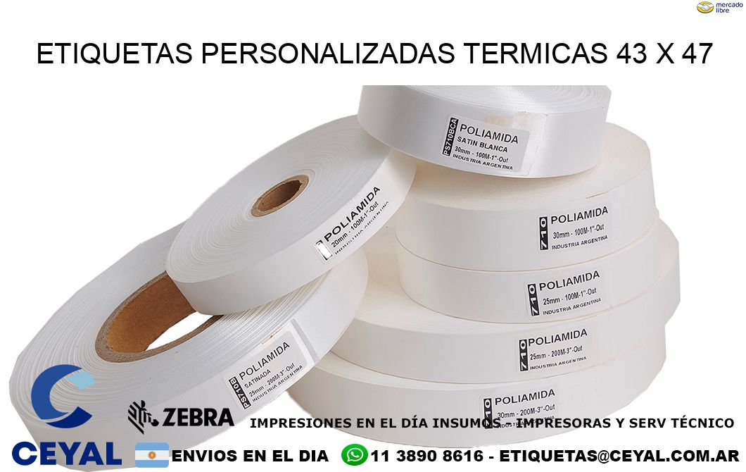 ETIQUETAS PERSONALIZADAS TERMICAS 43 x 47