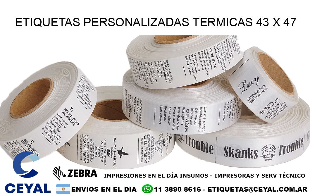 ETIQUETAS PERSONALIZADAS TERMICAS 43 x 47