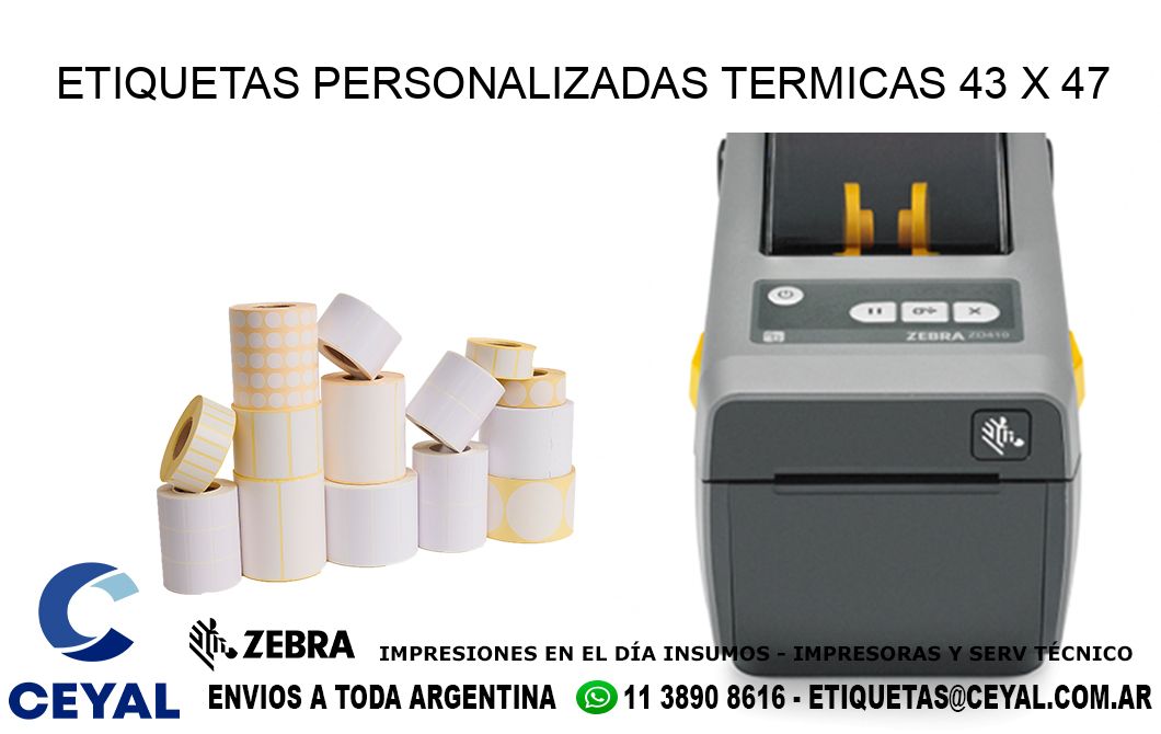 ETIQUETAS PERSONALIZADAS TERMICAS 43 x 47