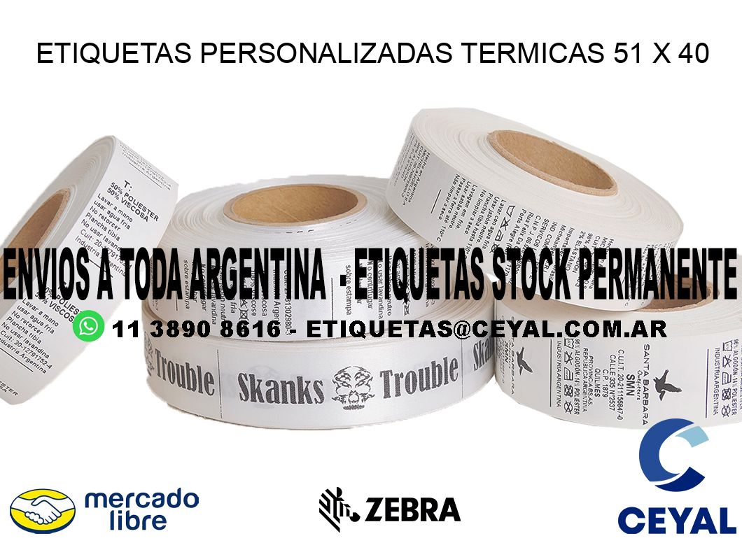 ETIQUETAS PERSONALIZADAS TERMICAS 51 x 40