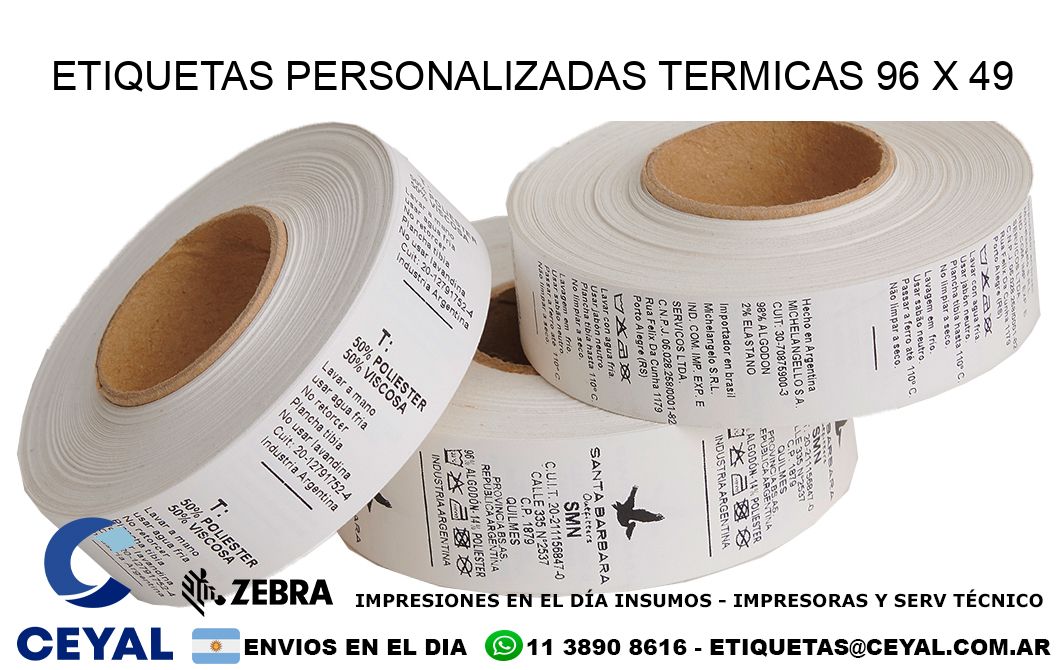 ETIQUETAS PERSONALIZADAS TERMICAS 96 x 49