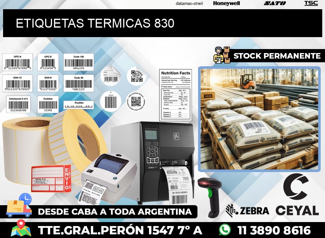 ETIQUETAS TERMICAS 830