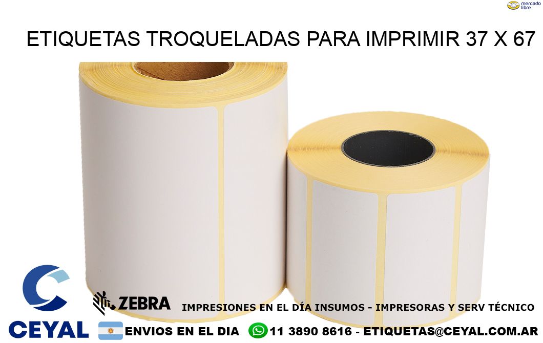 ETIQUETAS TROQUELADAS PARA IMPRIMIR 37 x 67